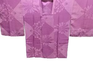 大正ロマン　幾何学に華紋模様織り出し道行コート